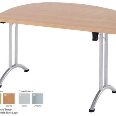 Union D-End Folding Table 1400 X 700 Oak & Silver