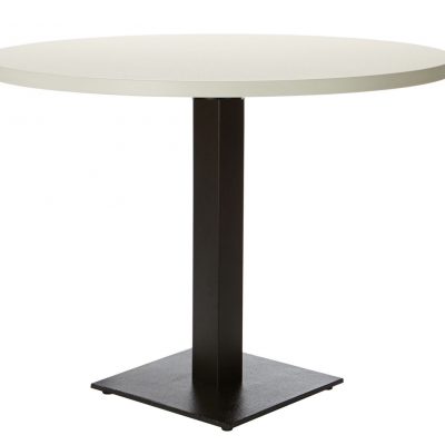 Forza Dining Table Round White Top Black Round