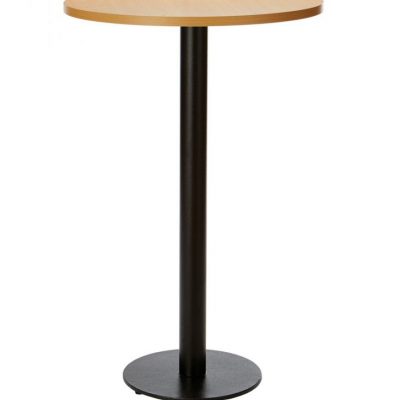 Forza Poseur Table Round Beech Top Black Round