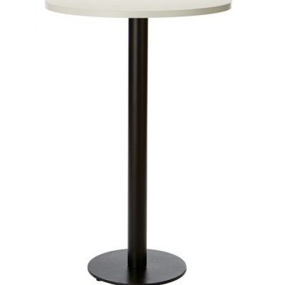 Forza Poseur Table Round White Top Black Round