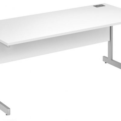Fraction Plus Rectangular Desk White/Silver