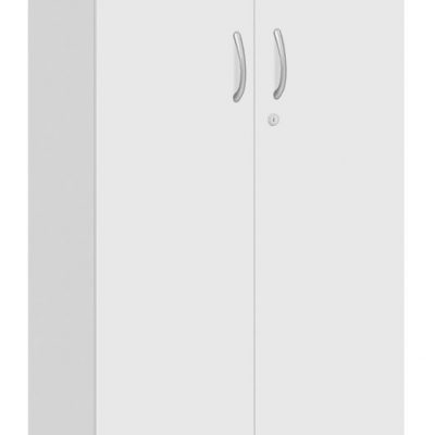 Fraction Plus Double Door White Cupboard+ 2 Shelves