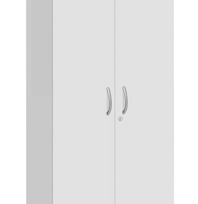 Fraction Plus Double Door White Cupboard+ 4 Shelves