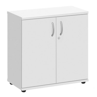 Fraction Plus Double Door White Cupboard +1 Shelf