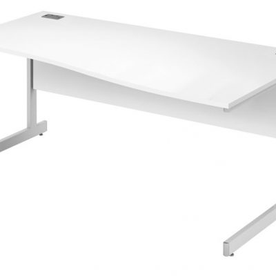 Fraction Plus R/H Wave Desk White/Silver