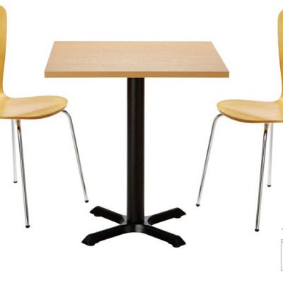 Orlando Dining Table White Square Top Black
