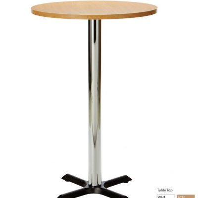Orlando Poseur Table Beech Round Top Black
