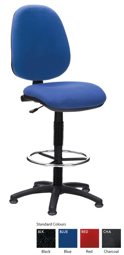 Prism High Back Black Draughting Chair