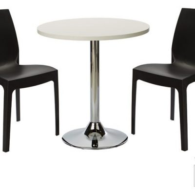 Ramiro Dining Table Round Beech Chrome Trumpet