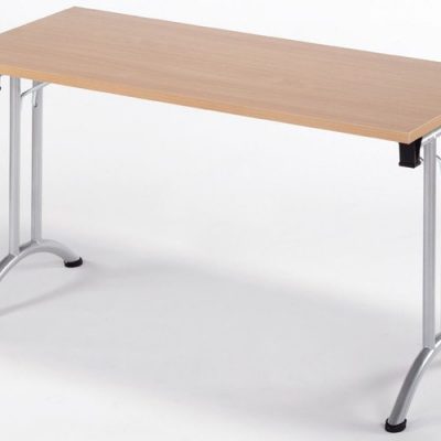 Union Rectangle Folding Table White & Chrome