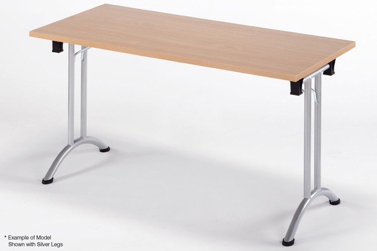 Union Rectangle Folding Table White & Silver
