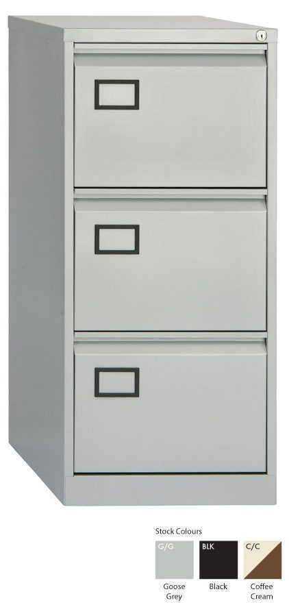 Bisley 3 Drawer Filing Cabinet Black