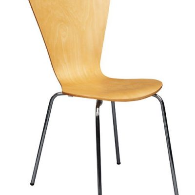 Artist Chrome Frame Stacking Chair/Beechwood