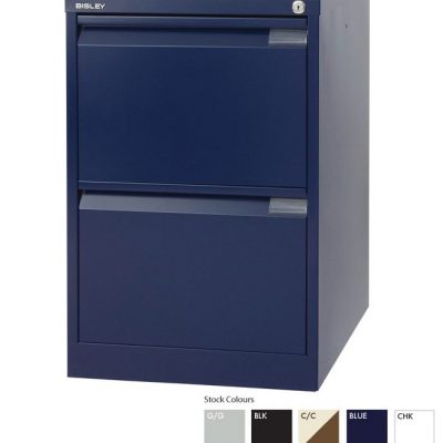 Bisley Flush Front 2 Drw. Filing Cabinet Coffee/Crm