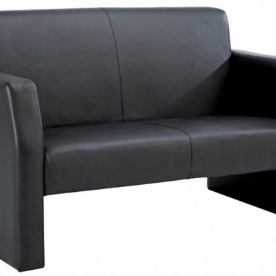 Face Single Seated Sofa Black Bonded Leather