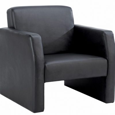 Face Double Seated Sofa Black Bonded Leather