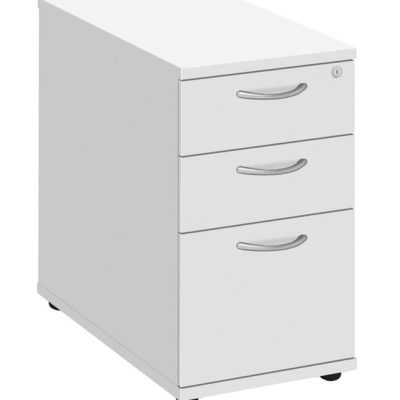 Fraction Plus Desk High 3 Drawer Pedestal White
