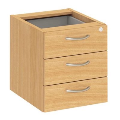 Fraction Plus 3 Drawer Fixed Pedestal Nova Oak
