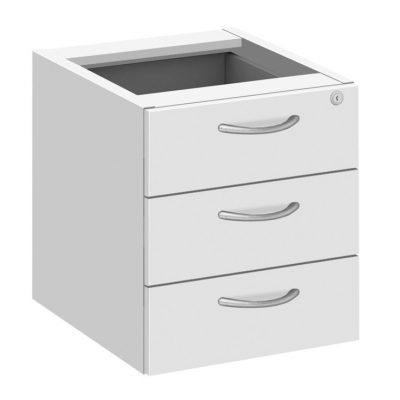 Fraction Plus 2 Drawer Fixed Pedestal White