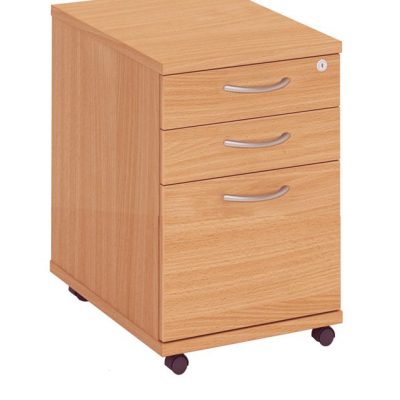 Fraction Plus High Mobile Pedestal 3 Drawer Beech
