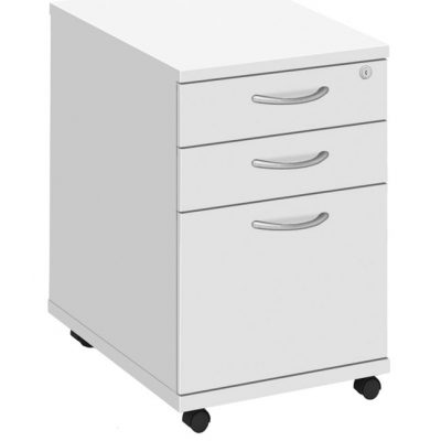 Fraction Plus High Mobile Pedestal 3 Drawer White