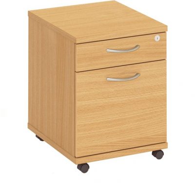 Fraction Plus Low Mobile Pedestal 2 Drawer Nova Oak
