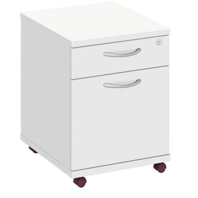 Fraction Plus Low Mobile Pedestal 2 Drawer White