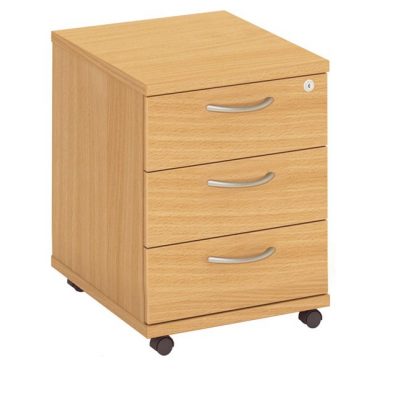 Fraction Plus Low Mobile Pedestal 3 Drawer Nova Oak