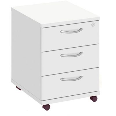 Fraction Plus Low Mobile Pedestal 3 Drawer White