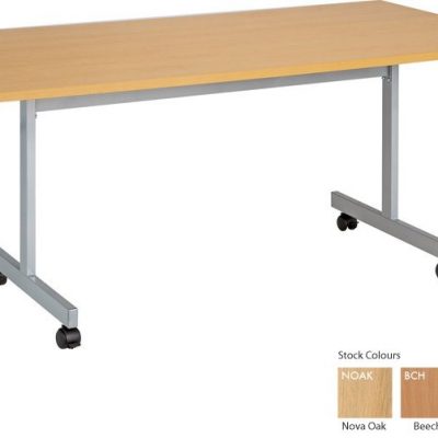 One Eighty Rectangle Flip Top Table Nova Oak/Silver