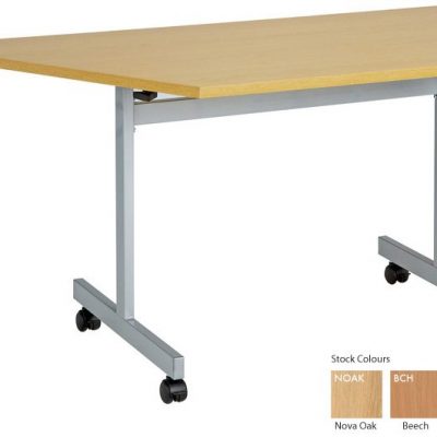 One Eighty Trapezoid Flip Top Table Nova Oak/Silver