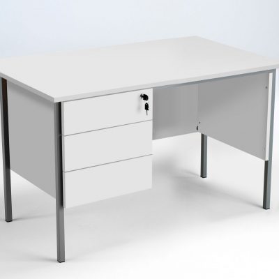 Eco 18 1200 Single 3 Drawer Pedestal Desk White