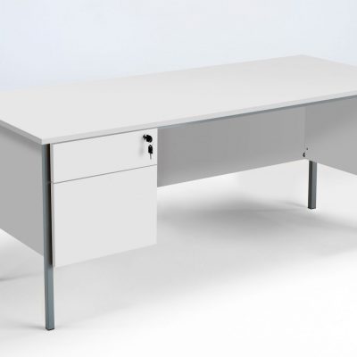Eco 18 1800 Single 2 Drawer Pedestal Desk White