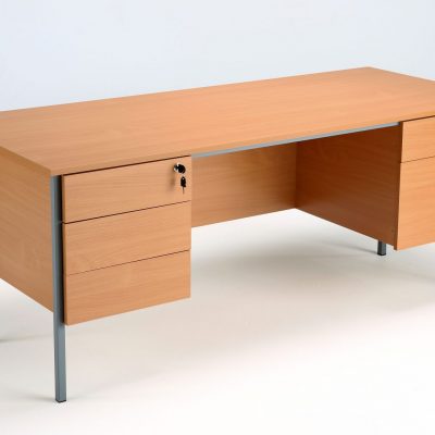 Eco 18 1800 Double 2 & 3 Drawer Pedestal Desk Beech