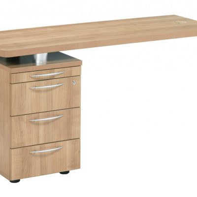 E Space Side Return 3 Drawer Pedestal Cappuccino