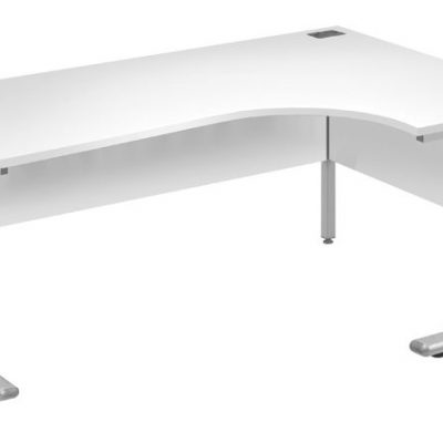Fraction 2 R/H Core Desk White/Silver