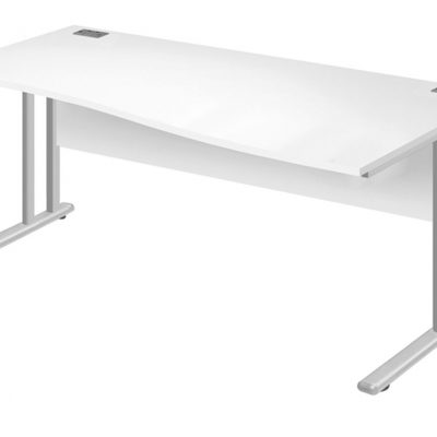 Fraction 2 R/H Wave Desk White/Silver
