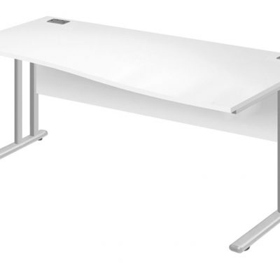 Fraction 2 R/H Wave Desk White/Silver